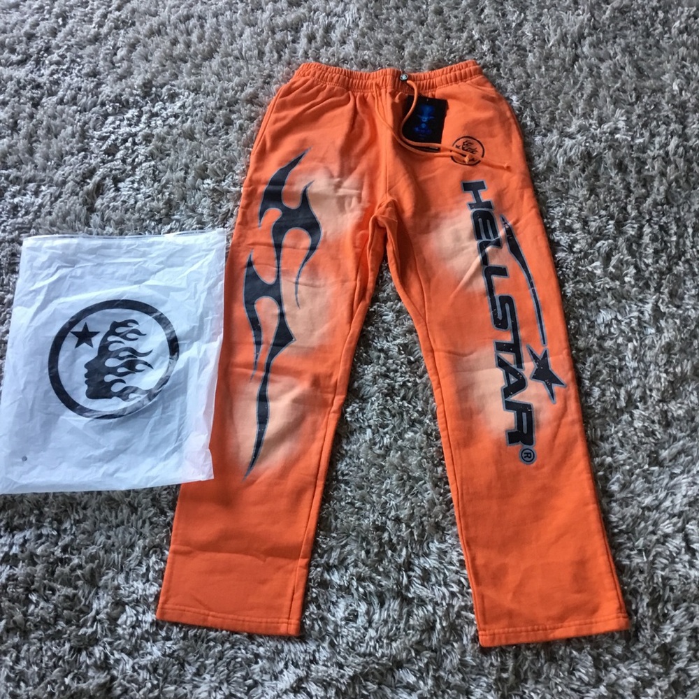 Hellstar Orange Graphic Pants large